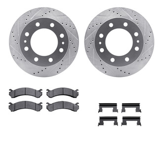 R1 Concepts® - eLINE Series Drilled and Slotted Front Brake Kit with Performance Off-Road/Tow Brake Pads