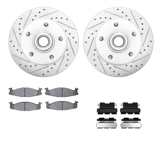 R1 Concepts® - eLINE Series Drilled and Slotted Front Brake Kit with Performance Off-Road/Tow Brake Pads