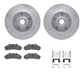 R1 Concepts® - eLINE Series Drilled and Slotted Front Brake Kit with Performance Off-Road/Tow Brake Pads