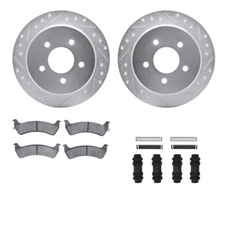 R1 Concepts® - Drilled and Slotted Rear Brake Kit with Performance Off-Road/Tow Brake Pads