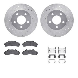 R1 Concepts® - eLINE Series Drilled and Slotted Front Brake Kit with Performance Off-Road/Tow Brake Pads