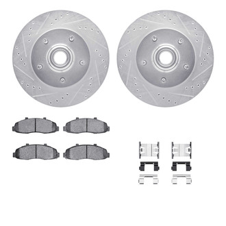 R1 Concepts® - Drilled and Slotted Front Brake Kit with Performance Off-Road/Tow Brake Pads