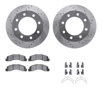R1 Concepts® - Drilled and Slotted Front Brake Kit with Performance Off-Road/Tow Brake Pads