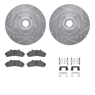 R1 Concepts® - Drilled and Slotted Front Brake Kit with Performance Off-Road/Tow Brake Pads