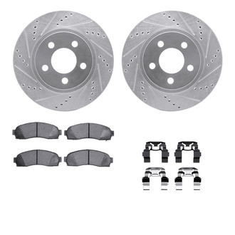 R1 Concepts® - eLINE Series Drilled and Slotted Front Brake Kit with Performance Off-Road/Tow Brake Pads