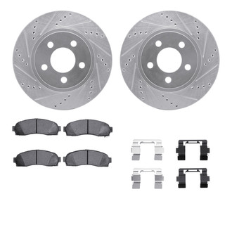R1 Concepts® - eLINE Series Drilled and Slotted Front Brake Kit with Performance Off-Road/Tow Brake Pads