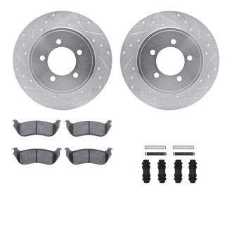 R1 Concepts® - eLINE Series Drilled and Slotted Rear Brake Kit with Performance Off-Road/Tow Brake Pads