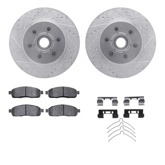 R1 Concepts® - Drilled and Slotted Front Brake Kit with Performance Off-Road/Tow Brake Pads
