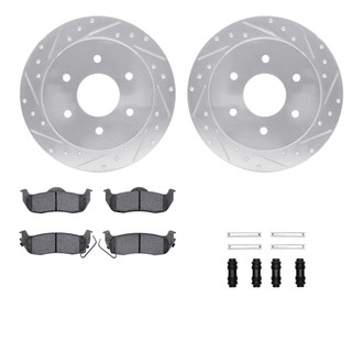 R1 Concepts® - eLINE Series Drilled and Slotted Rear Brake Kit with Performance Off-Road/Tow Brake Pads