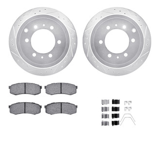 R1 Concepts® - eLINE Series Drilled and Slotted Rear Brake Kit with Performance Off-Road/Tow Brake Pads