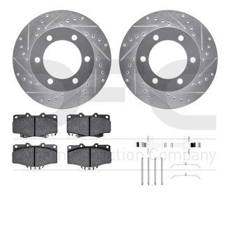 R1 Concepts® - Drilled and Slotted Front Brake Kit with Performance Off-Road/Tow Brake Pads