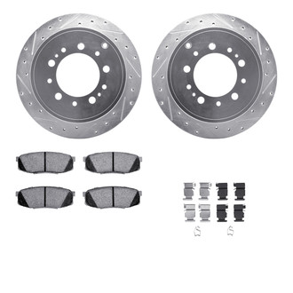 R1 Concepts® - eLINE Series Drilled and Slotted Rear Brake Kit with Performance Off-Road/Tow Brake Pads