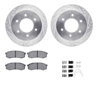 R1 Concepts® - eLINE Series Drilled and Slotted Rear Brake Kit with Performance Off-Road/Tow Brake Pads