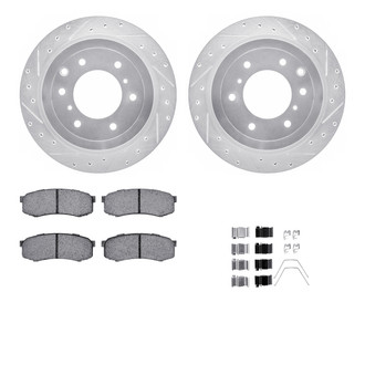 R1 Concepts® - eLINE Series Drilled and Slotted Rear Brake Kit with Performance Off-Road/Tow Brake Pads