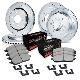 R1 Concepts® - eLINE Series Drilled and Slotted Front and Rear Brake Kit with Performance Off-Road/Tow Brake Pads