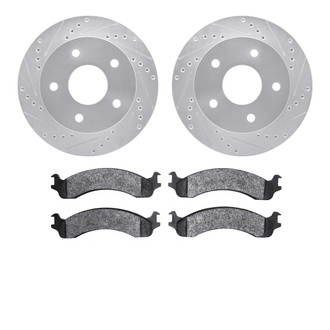 R1 Concepts® - Drilled and Slotted Front Brake Kit with Performance Off-Road/Tow Brake Pads