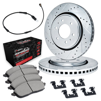 R1 Concepts® - Drilled and Slotted Front Brake Kit with Performance Off-Road/Tow Brake Pads