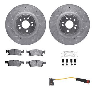 R1 Concepts® - Drilled and Slotted Front Brake Kit with Performance Off-Road/Tow Brake Pads