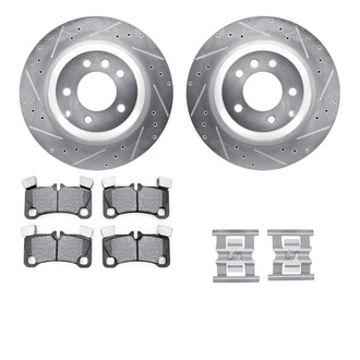 R1 Concepts® - eLINE Series Drilled and Slotted Rear Brake Kit with Ceramic Pads