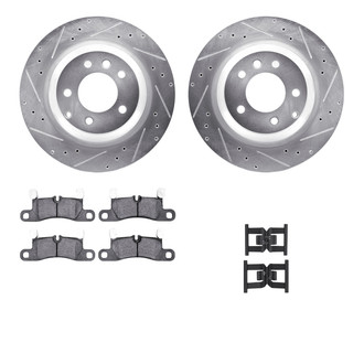 R1 Concepts® - eLINE Series Drilled and Slotted Rear Brake Kit with Ceramic Pads