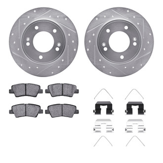 R1 Concepts® - eLINE Series Drilled and Slotted Rear Brake Kit with Ceramic Pads