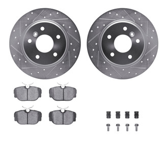 R1 Concepts® - eLINE Series Drilled and Slotted Rear Brake Kit with Ceramic Pads