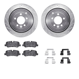 R1 Concepts® - eLINE Series Drilled and Slotted Rear Brake Kit with Ceramic Pads