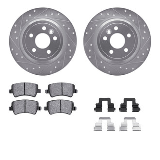R1 Concepts® - eLINE Series Drilled and Slotted Rear Brake Kit with Ceramic Pads