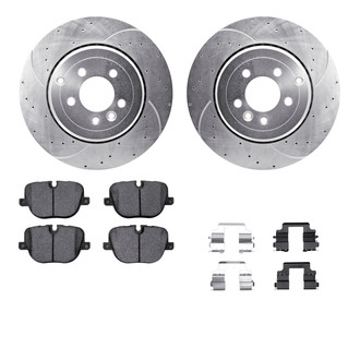 R1 Concepts® - eLINE Series Drilled and Slotted Rear Brake Kit with Ceramic Pads