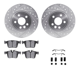 R1 Concepts® - eLINE Series Drilled and Slotted Rear Brake Kit with Ceramic Pads