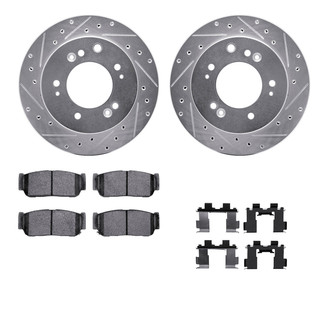 R1 Concepts® - eLINE Series Drilled and Slotted Rear Brake Kit with Ceramic Pads