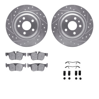 R1 Concepts® - Drilled and Slotted Rear Brake Kit with Ceramic Pads
