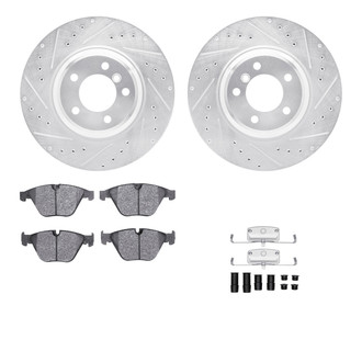 R1 Concepts® - eLINE Series Drilled and Slotted Front Brake Kit with Ceramic Pads