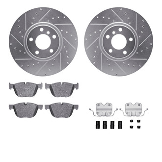 R1 Concepts® - eLINE Series Drilled and Slotted Front Brake Kit with Ceramic Pads