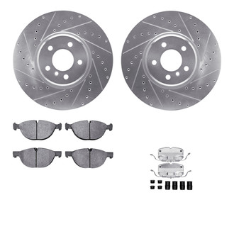 R1 Concepts® - eLINE Series Drilled and Slotted Front Brake Kit with Ceramic Pads