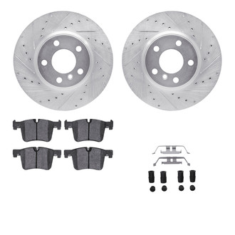 R1 Concepts® - eLINE Series Drilled and Slotted Front Brake Kit with Ceramic Pads