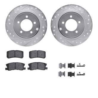 R1 Concepts® - eLINE Series Drilled and Slotted Rear Brake Kit with Ceramic Pads