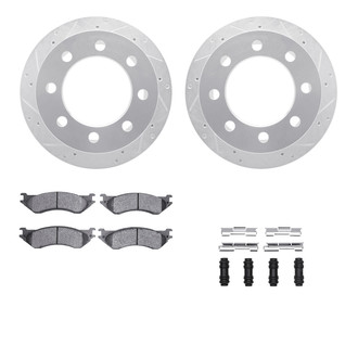 R1 Concepts® - eLINE Series Drilled and Slotted Rear Brake Kit with Ceramic Pads