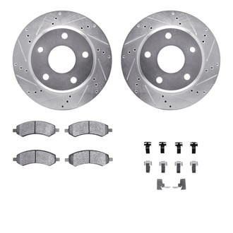 R1 Concepts® - eLINE Series Drilled and Slotted Front Brake Kit with Ceramic Pads