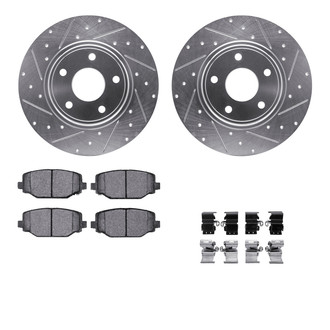 R1 Concepts® - eLINE Series Drilled and Slotted Rear Brake Kit with Ceramic Pads