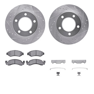 R1 Concepts® - eLINE Series Drilled and Slotted Front Brake Kit with Ceramic Pads