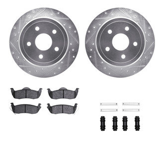 R1 Concepts® - eLINE Series Drilled and Slotted Rear Brake Kit with Ceramic Pads