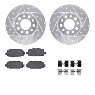 R1 Concepts® - eLINE Series Drilled and Slotted Rear Brake Kit with Ceramic Pads