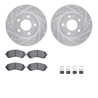 R1 Concepts® - eLINE Series Drilled and Slotted Front Brake Kit with Ceramic Pads