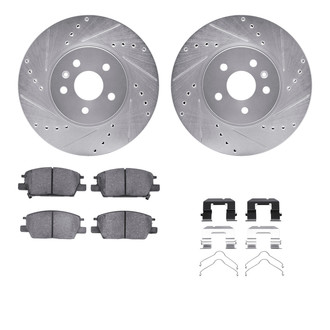R1 Concepts® - eLINE Series Drilled and Slotted Front Brake Kit with Ceramic Pads