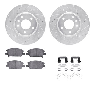 R1 Concepts® - eLINE Series Drilled and Slotted Front Brake Kit with Ceramic Pads