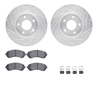 R1 Concepts® - eLINE Series Drilled and Slotted Front Brake Kit with Ceramic Pads