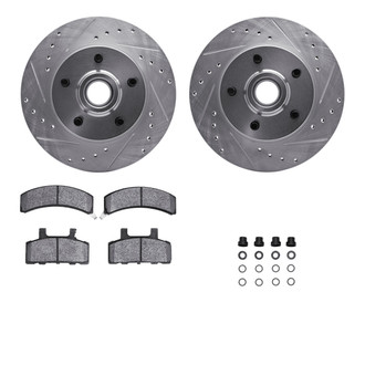 R1 Concepts® - eLINE Series Drilled and Slotted Front Brake Kit with Ceramic Pads