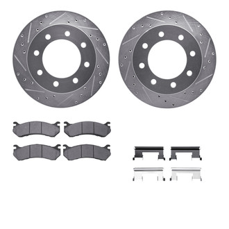 R1 Concepts® - eLINE Series Drilled and Slotted Rear Brake Kit with Ceramic Pads