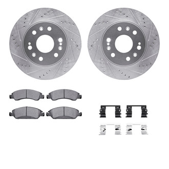 R1 Concepts® - eLINE Series Drilled and Slotted Front Brake Kit with Ceramic Pads